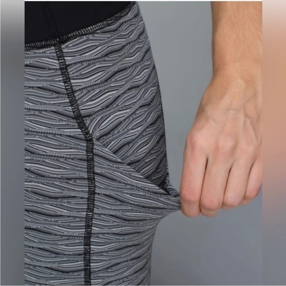 Lululemon Speed Tight II Textured Wave Stripe Gray